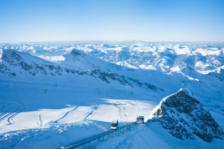 A meno di 17 chilometri dallo Schmittenhöhe, il Kitzsteinhorn è l'unico comprensorio sciistico su ghiacciaio del Salisburghese